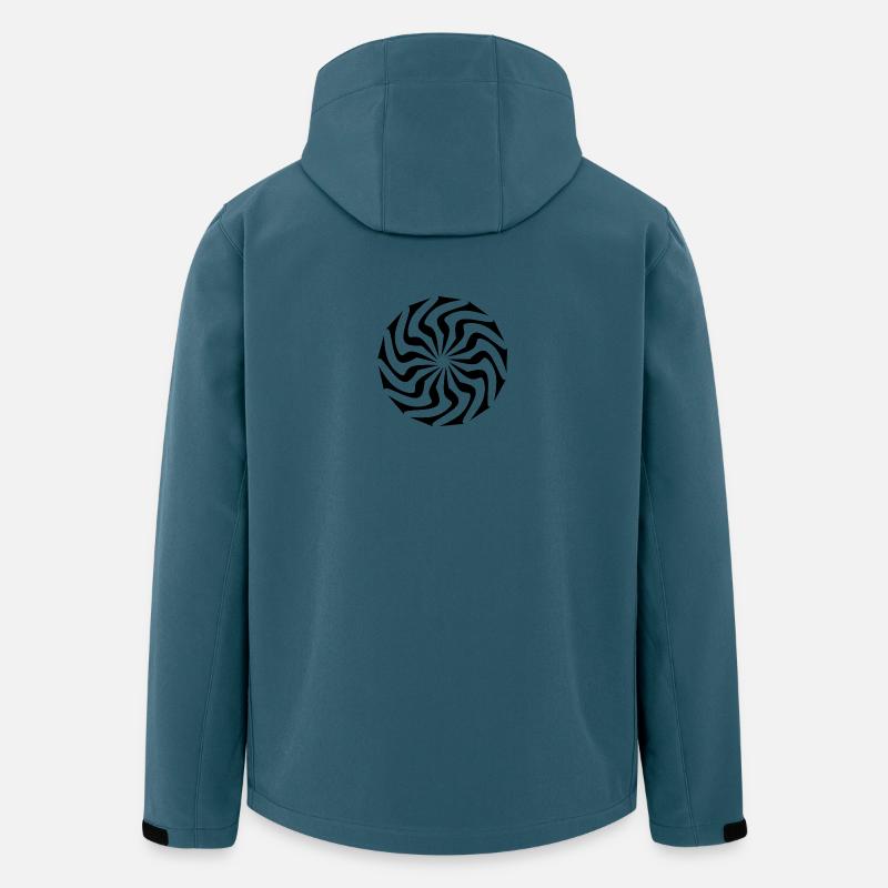 Geometrischer Schwarzer Wirbel - Recycelte Männer Softshell-Jacke von Stanley/Stella - Dunkles Petrol
