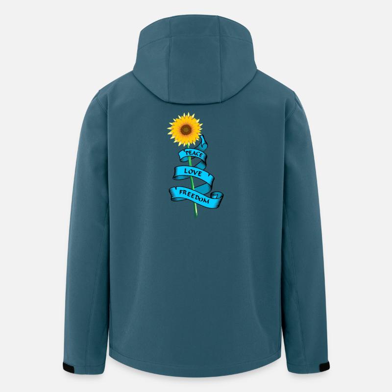 SonnenblumeFrieden Liebe Freiheit - Recycelte Männer Softshell-Jacke von Stanley/Stella - Dunkles Petrol