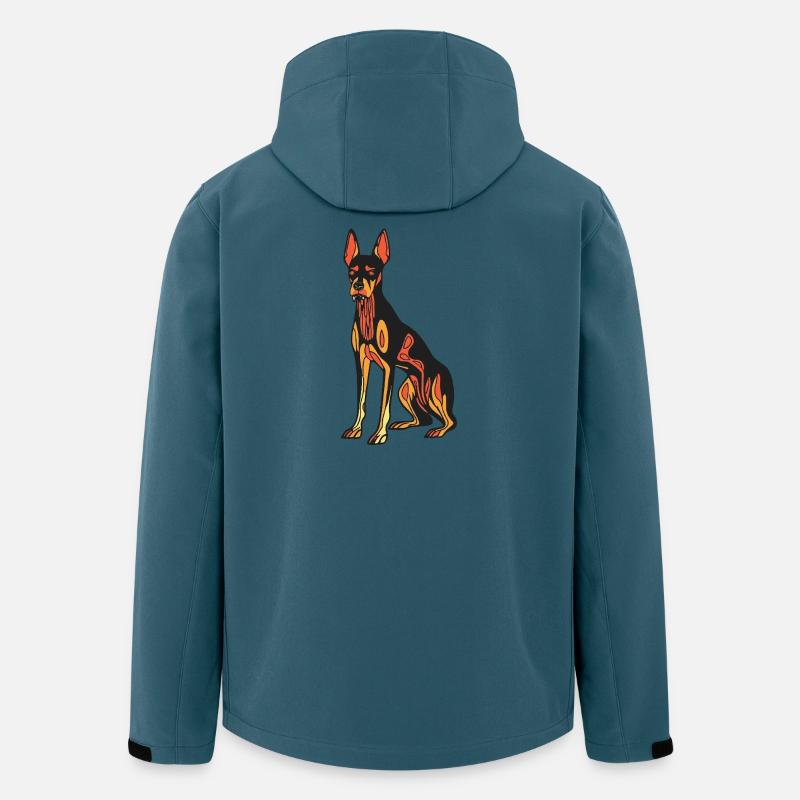 Dobermann Hund Halloween Zombie - Recycelte Männer Softshell-Jacke von Stanley/Stella - Dunkles Petrol