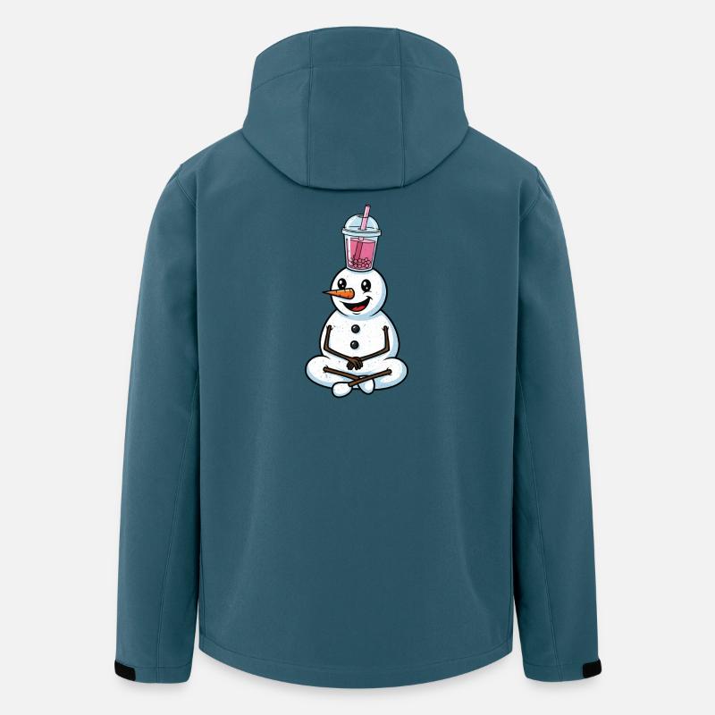 Schneemann mit Bubble Tea - Recycelte Männer Softshell-Jacke von Stanley/Stella - Dunkles Petrol