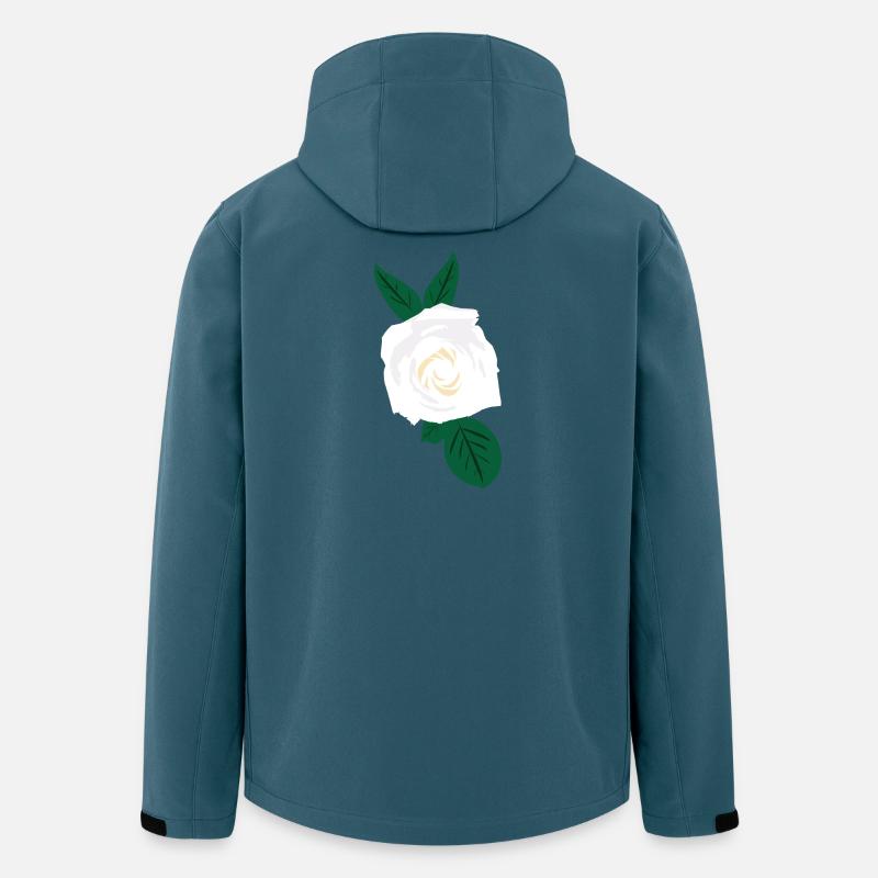 Weiße Rose mit grünen Blättern - Recycelte Männer Softshell-Jacke von Stanley/Stella - Dunkles Petrol