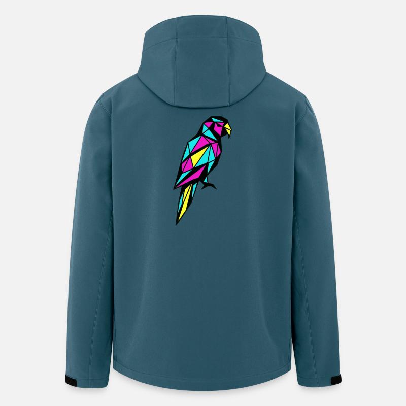 Geometric parrot low poly CMYK bird - Men’s Recycled Softshell Jacket by Stanley/Stella - stargazer