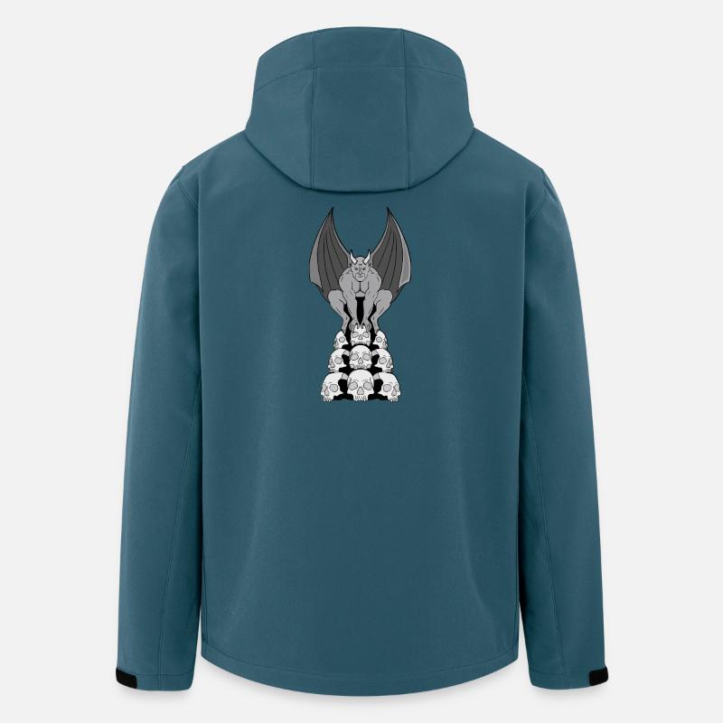 Gargoyle Dämon über Schädeln - Recycelte Männer Softshell-Jacke von Stanley/Stella - Dunkles Petrol