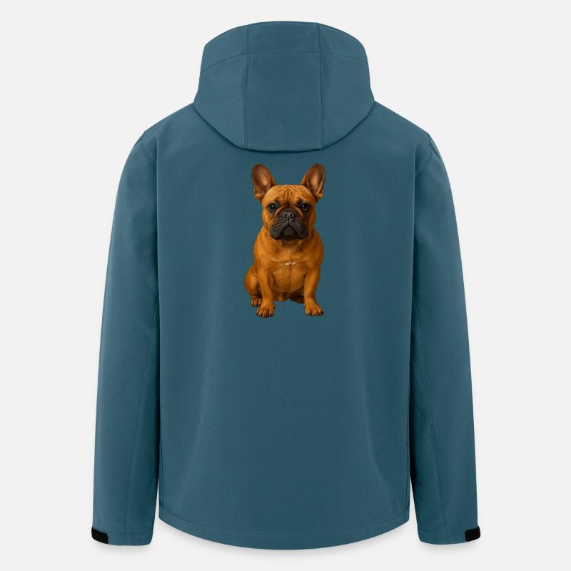 Frenchie Portrait Kraftvolle Pose - Recycelte Männer Softshell-Jacke von Stanley/Stella - Dunkles Petrol