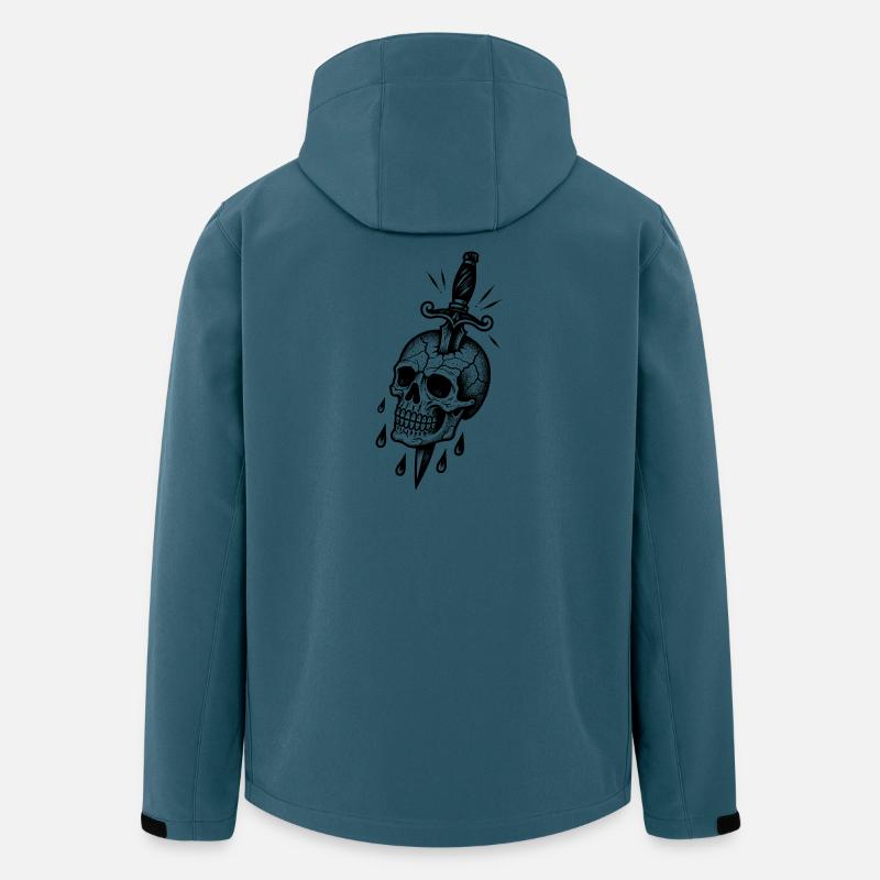 Crâne fêlé avec un poignard - Veste softshell homme en polyester recyclé Stanley/Stella - bleu pétrole foncé