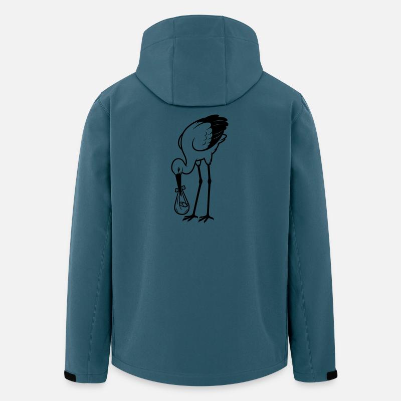 Storch-Baby - Recycelte Männer Softshell-Jacke von Stanley/Stella - Dunkles Petrol