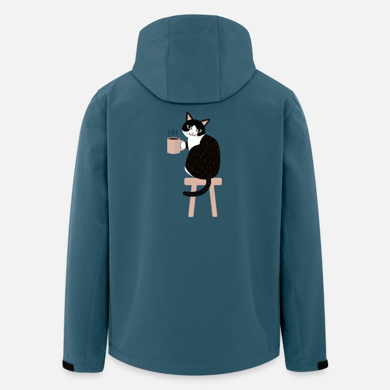 Kaffeepause Katze - Recycelte Männer Softshell-Jacke von Stanley/Stella - Dunkles Petrol