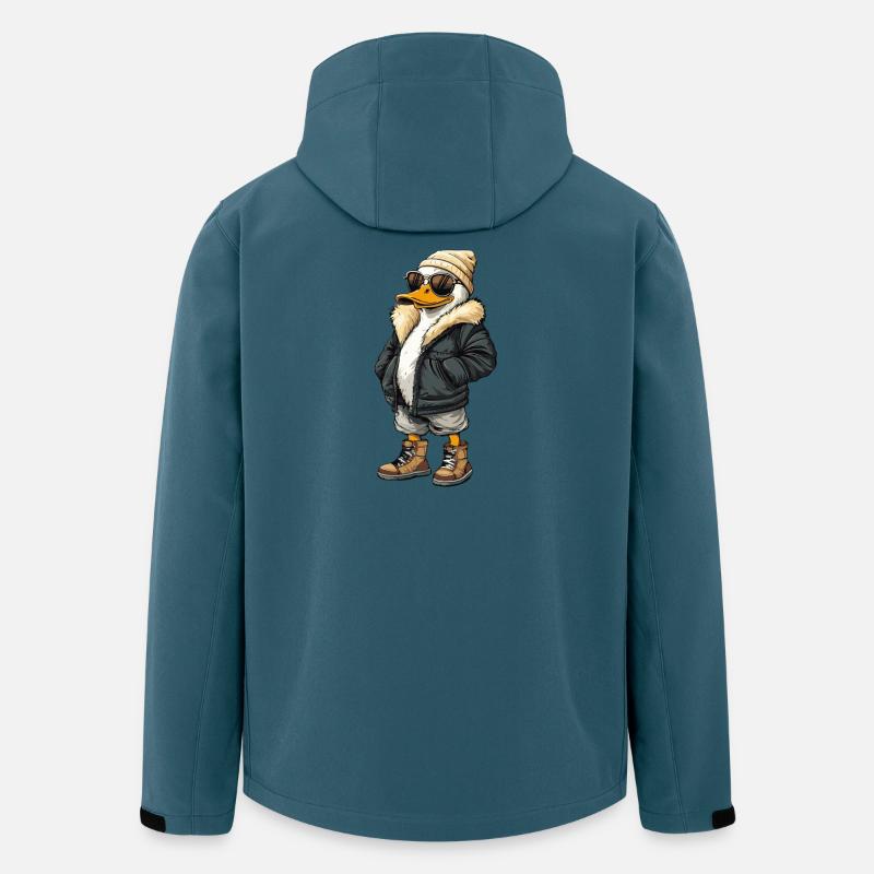Ente Cool Winter - Recycelte Männer Softshell-Jacke von Stanley/Stella - Dunkles Petrol