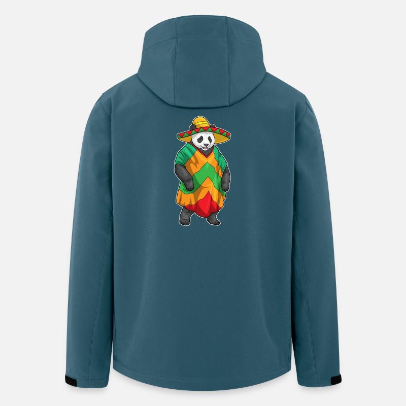 Panda Sombrero - Recycelte Männer Softshell-Jacke von Stanley/Stella - Dunkles Petrol