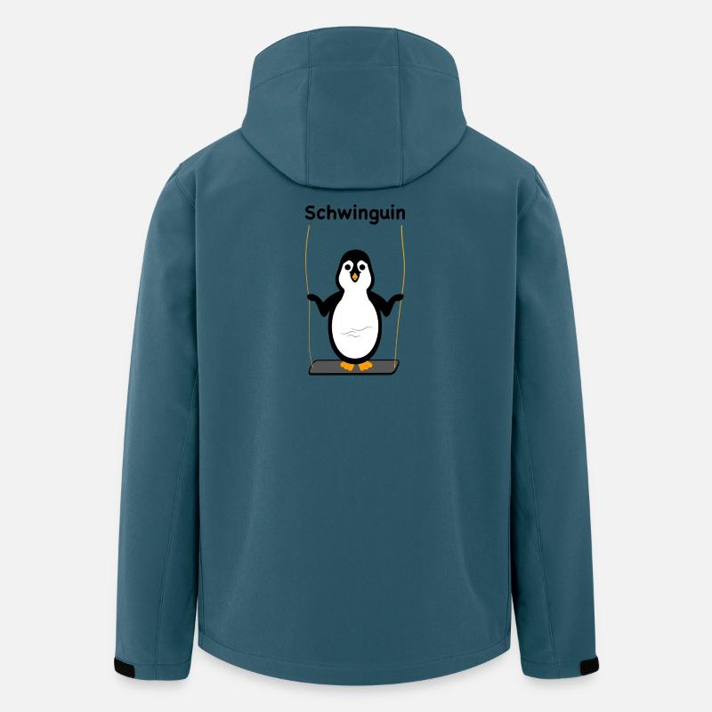 Schwinguin - Pinguin auf Schaukel - Recycelte Männer Softshell-Jacke von Stanley/Stella - Dunkles Petrol