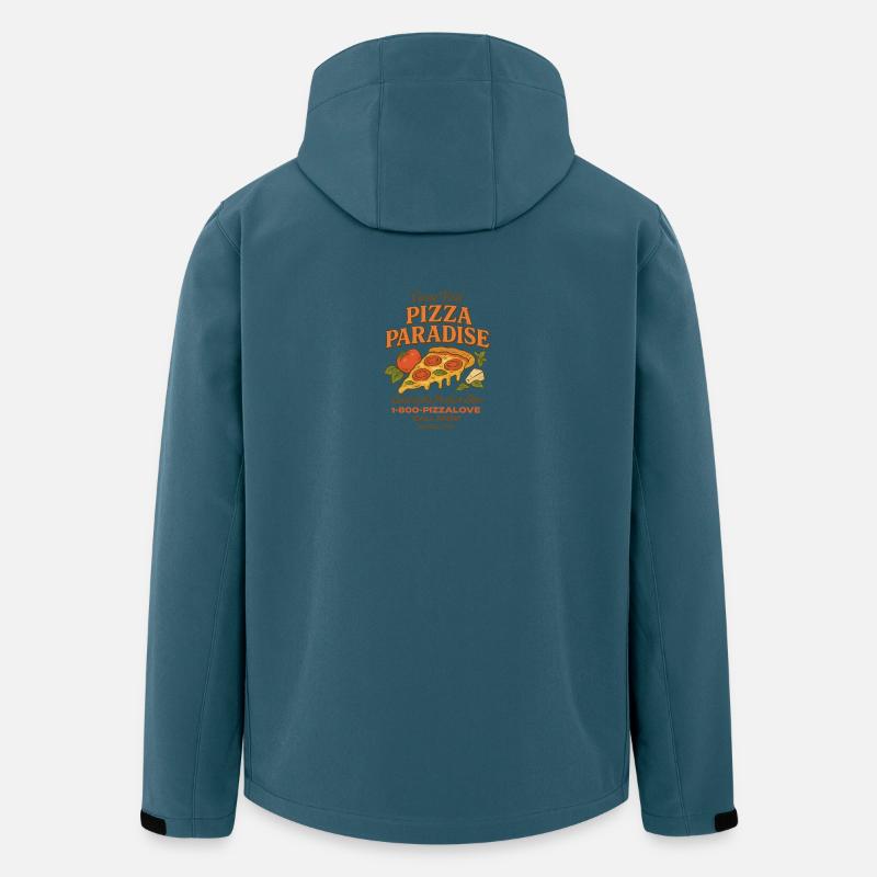 Le paradis de la pizza - Veste softshell homme en polyester recyclé Stanley/Stella - bleu pétrole foncé