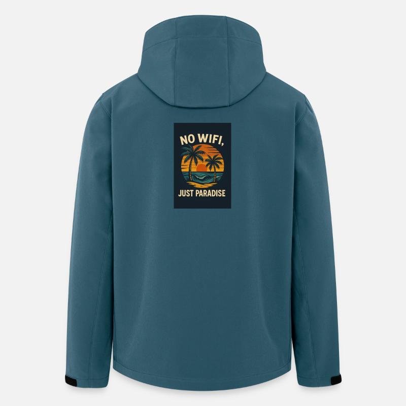 No Wifi, Just Paradise - Recycelte Männer Softshell-Jacke von Stanley/Stella - Dunkles Petrol