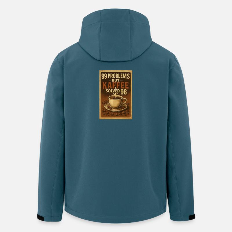 99 Problems – but Kaffee solved 98 - Recycelte Männer Softshell-Jacke von Stanley/Stella - Dunkles Petrol