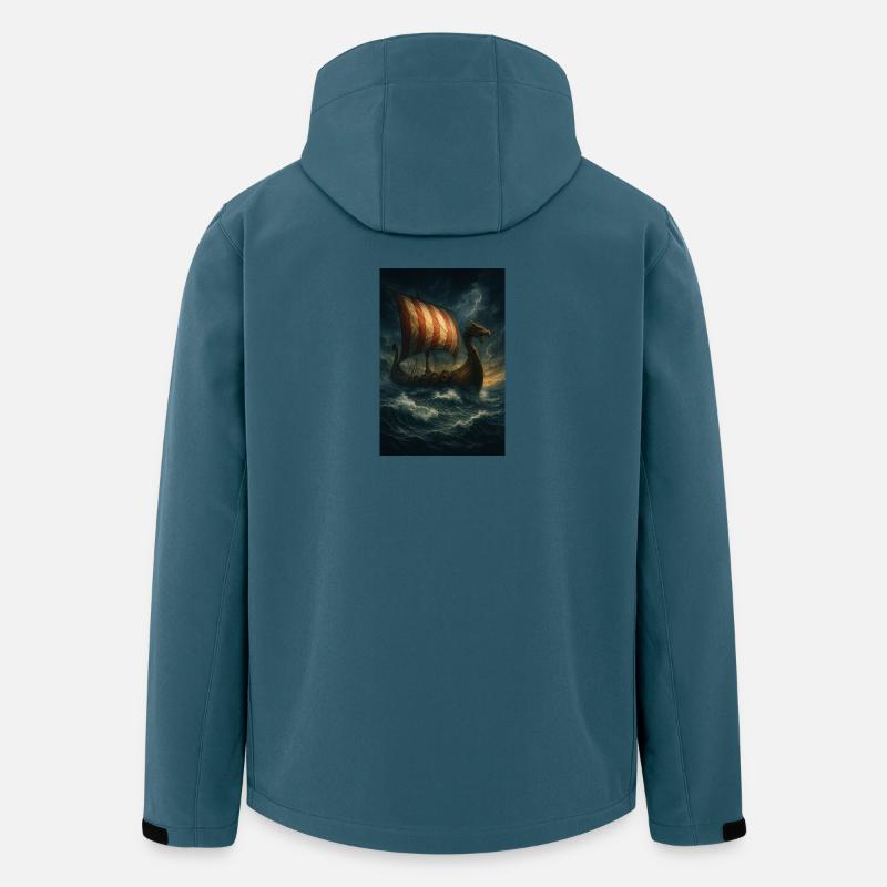 Wikinger-Schiff im Sturm - Recycelte Männer Softshell-Jacke von Stanley/Stella - Dunkles Petrol