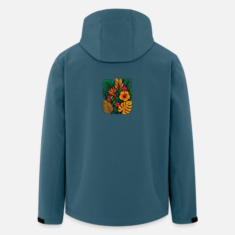 Goldene Blüte - Recycelte Männer Softshell-Jacke von Stanley/Stella - Dunkles Petrol