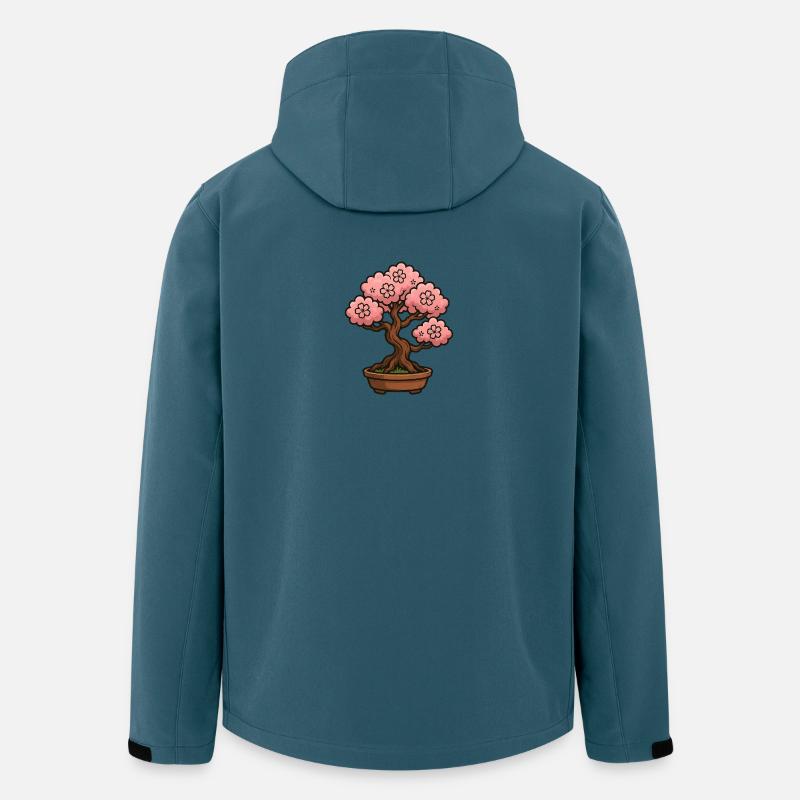 Kirchblüten Bonsai Baum - Recycelte Männer Softshell-Jacke von Stanley/Stella - Dunkles Petrol