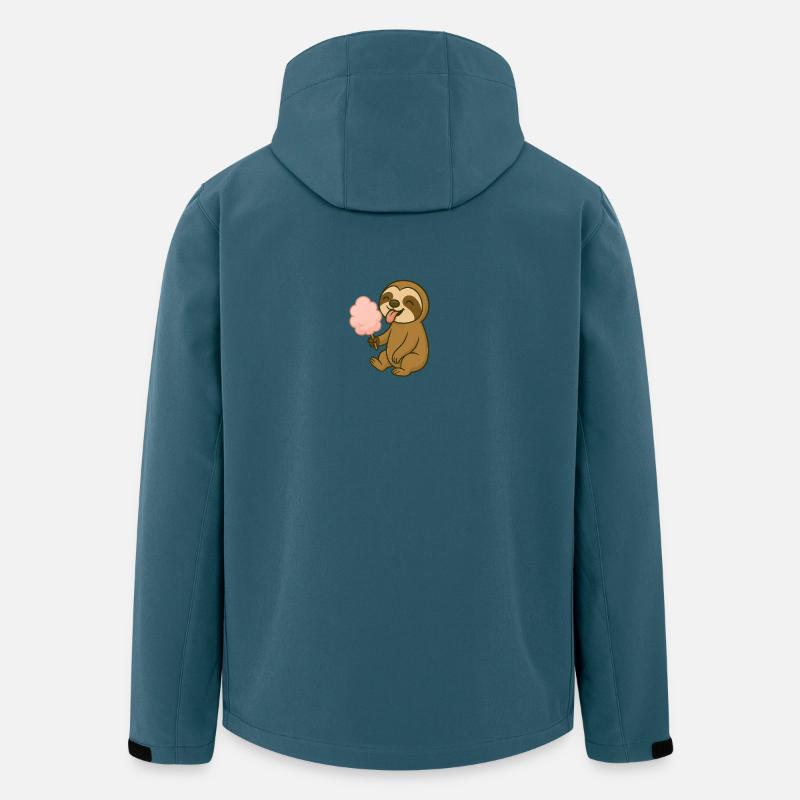 Niedlicher Faultier mit Zuckerwatte - Recycelte Männer Softshell-Jacke von Stanley/Stella - Dunkles Petrol