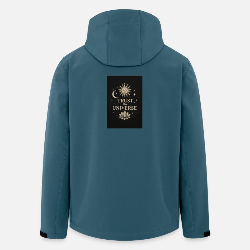 Faites confiance à l’univers avec Lotus - Veste softshell homme en polyester recyclé Stanley/Stella - bleu pétrole foncé