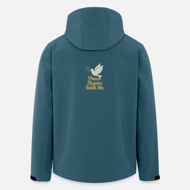 Frieden beginnt mit mir Inspirierendes Design - Recycelte Männer Softshell-Jacke von Stanley/Stella - Dunkles Petrol