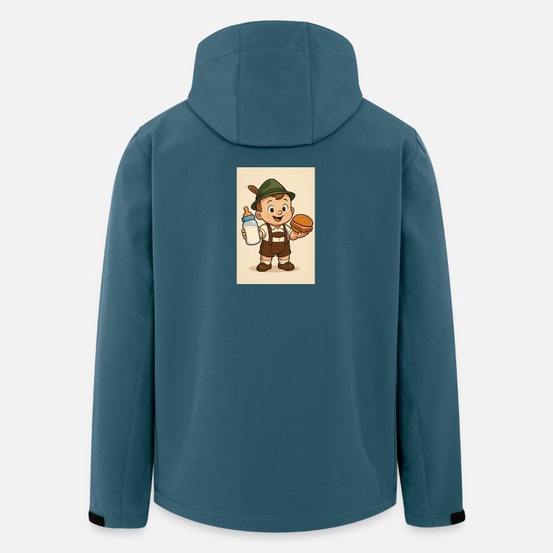 Bayerisches Baby mit Milch und Leberkässemmel - Recycelte Männer Softshell-Jacke von Stanley/Stella - Dunkles Petrol