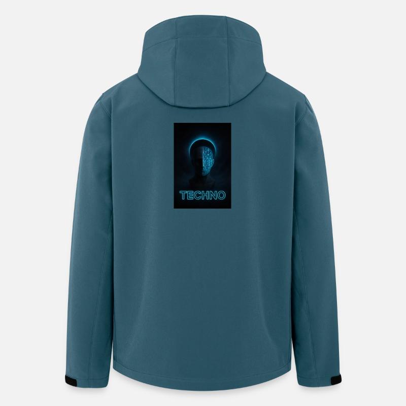 Futuristisches Techno-PortraitDesign - Recycelte Männer Softshell-Jacke von Stanley/Stella - Dunkles Petrol
