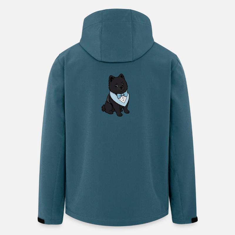 Eleganter Spitz Hund in Fliege - Recycelte Männer Softshell-Jacke von Stanley/Stella - Dunkles Petrol