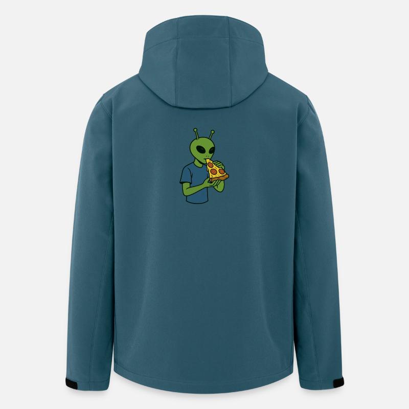 Alien mit Pizza-Snack-Design - Recycelte Männer Softshell-Jacke von Stanley/Stella - Dunkles Petrol