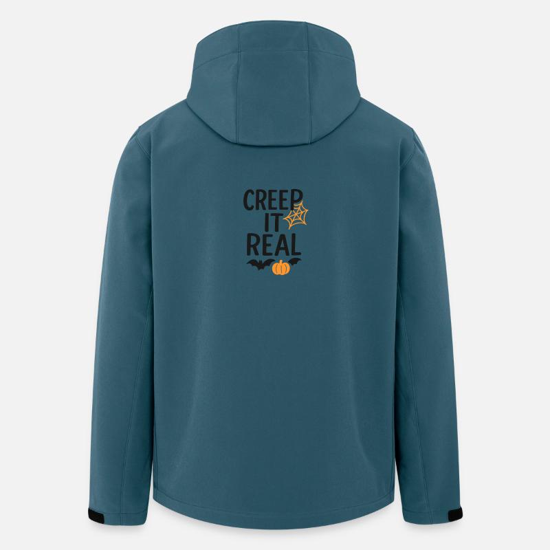 Conception de citrouille araignée d’Halloween - Veste softshell homme en polyester recyclé Stanley/Stella - bleu pétrole foncé