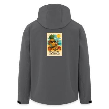 Pineapple with sunglasses on the beach - Men’s Recycled Softshell Jacket by Stanley/Stella - anthracite - Back - AI Model Male 185 light (185cm)