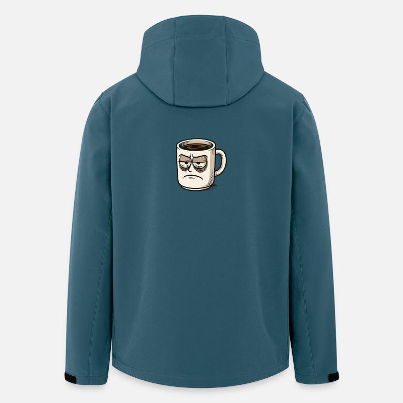 Kaffeetasse mit mürrischem Gesicht - Recycelte Männer Softshell-Jacke von Stanley/Stella - Dunkles Petrol