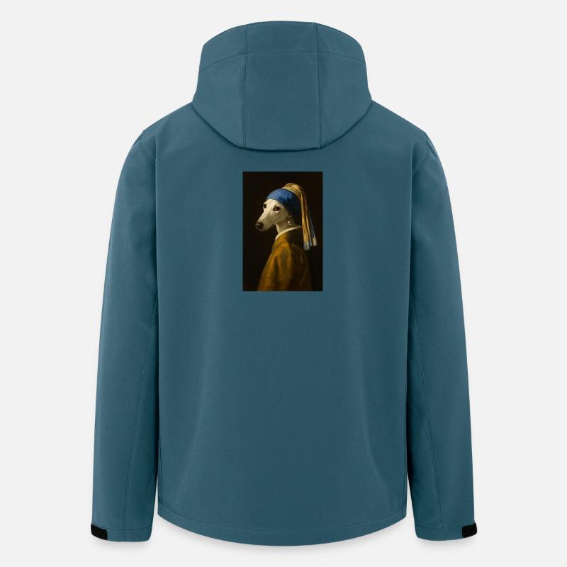 Hundeportrait Kunstdruck - Recycelte Männer Softshell-Jacke von Stanley/Stella - Dunkles Petrol