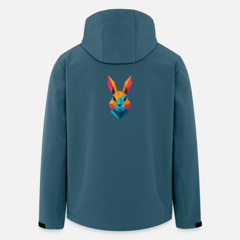 Hase | Hasenkopf Print / Druck / Design - Recycelte Männer Softshell-Jacke von Stanley/Stella - Dunkles Petrol