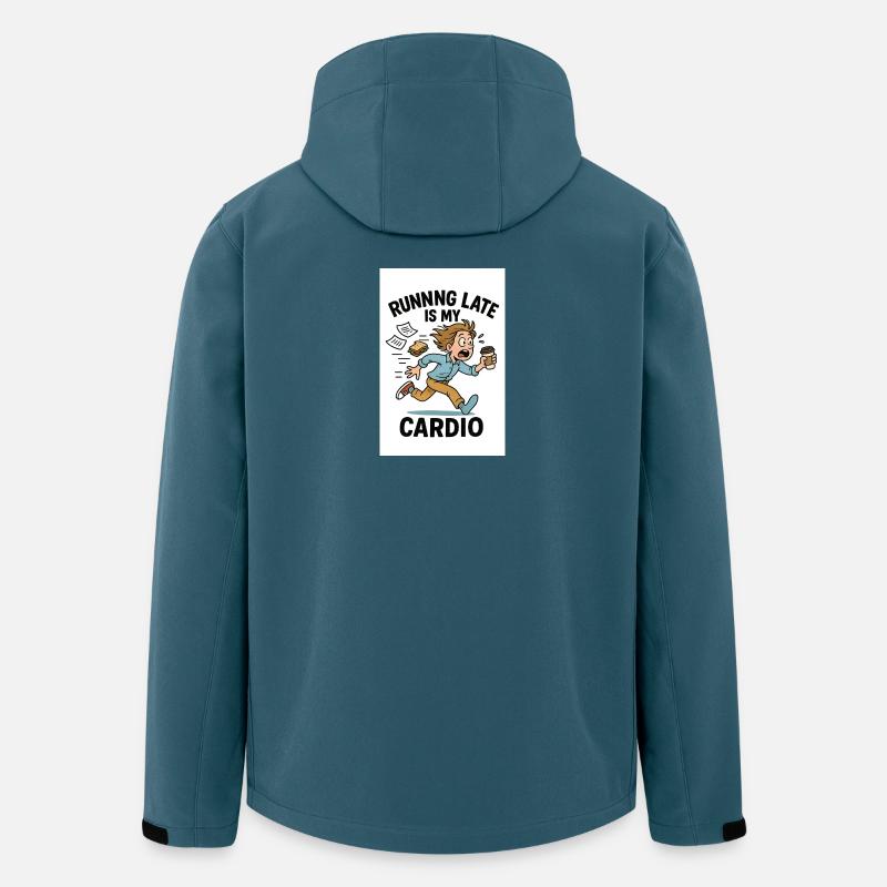 Courir trop tard, c’est mon cardio - Veste softshell homme en polyester recyclé Stanley/Stella - bleu pétrole foncé