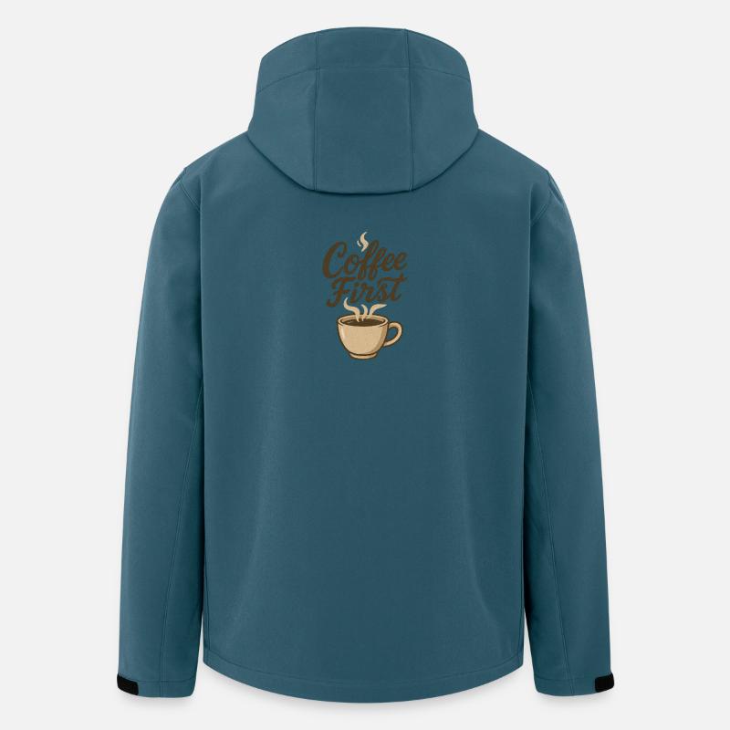 Coffee First Kaffee Illustration - Men’s Recycled Softshell Jacket by Stanley/Stella - stargazer