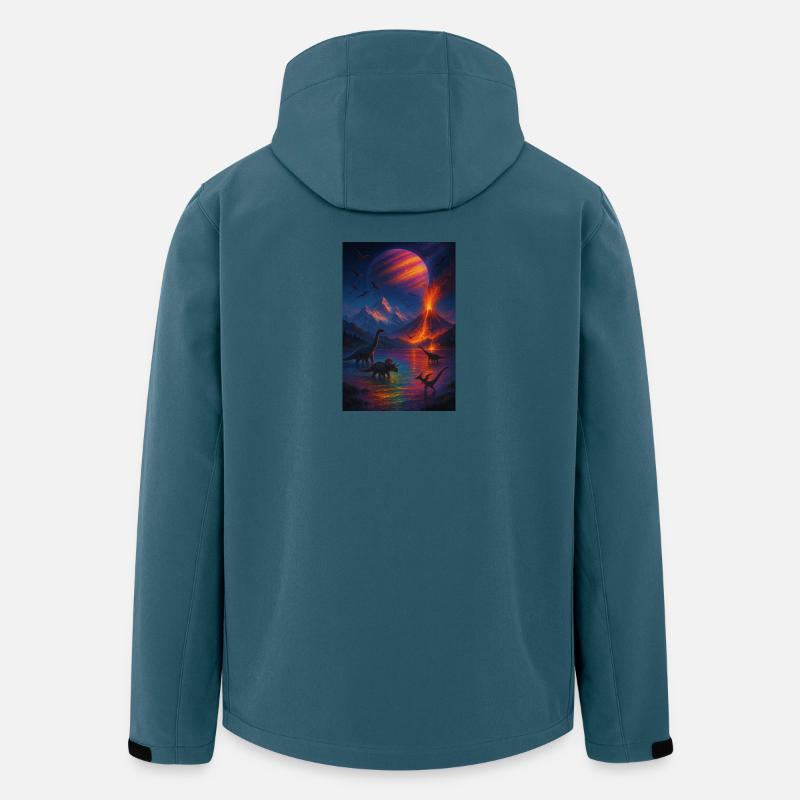 Dinosaurier Vulkan Fantasy Universum - Recycelte Männer Softshell-Jacke von Stanley/Stella - Dunkles Petrol