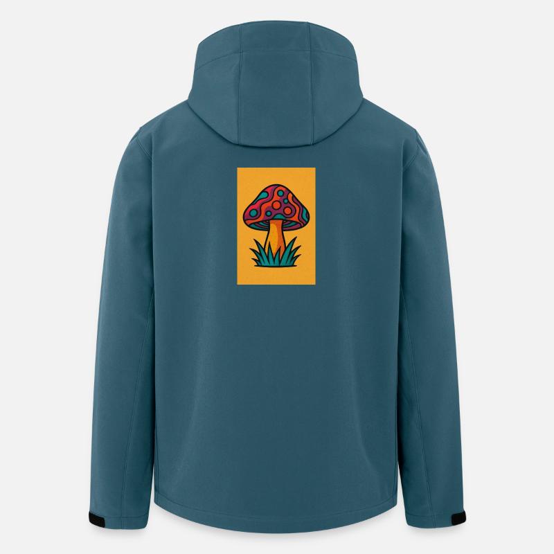 Farbexplosion Pilz Motiv - Recycelte Männer Softshell-Jacke von Stanley/Stella - Dunkles Petrol