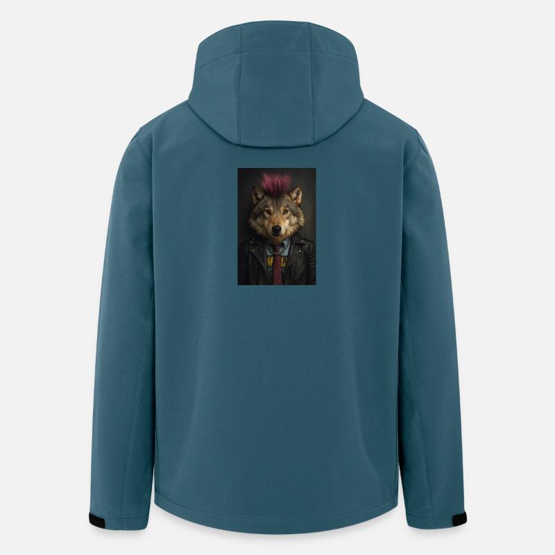 Blouson en cuir Wolf’s Punk Mohawk - Veste softshell homme en polyester recyclé Stanley/Stella - bleu pétrole foncé