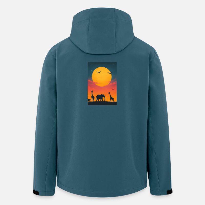Savannen Sonnenuntergang - Recycelte Männer Softshell-Jacke von Stanley/Stella - Dunkles Petrol