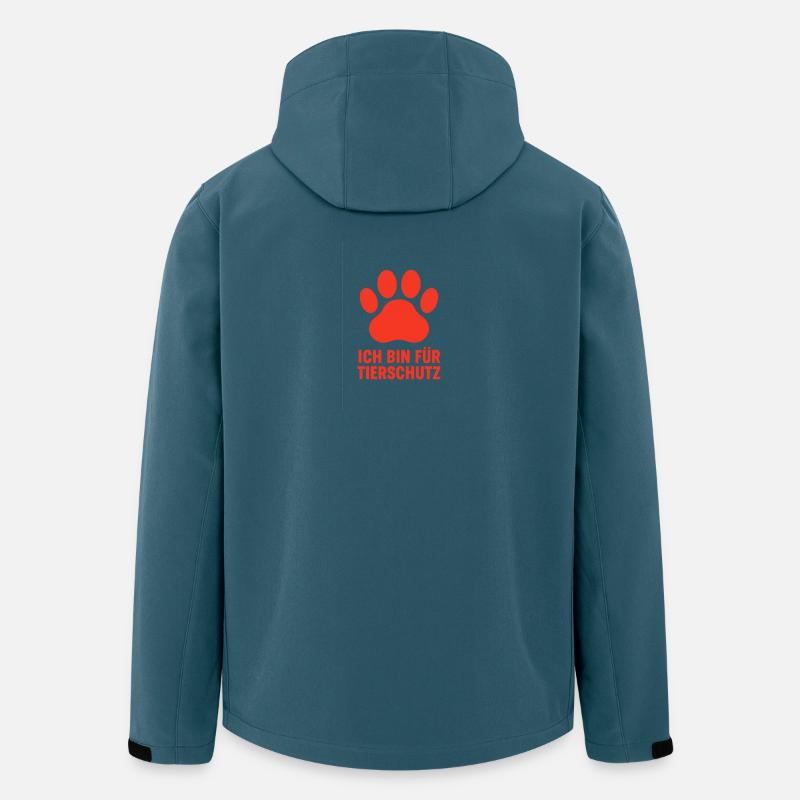 Pfotenabdruck Tierschutz Botschaft - Recycelte Männer Softshell-Jacke von Stanley/Stella - Dunkles Petrol
