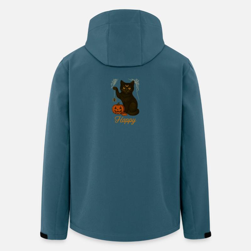 Halloween-Katze – Glücklich - Recycelte Männer Softshell-Jacke von Stanley/Stella - Dunkles Petrol