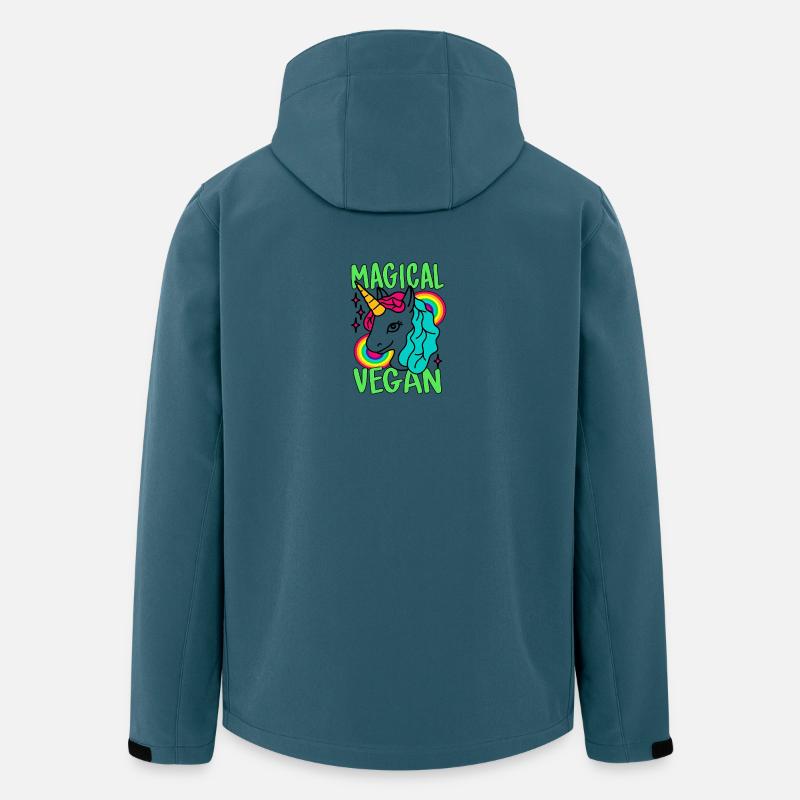 Magisches Go Vegan-Einhorn - Recycelte Männer Softshell-Jacke von Stanley/Stella - Dunkles Petrol