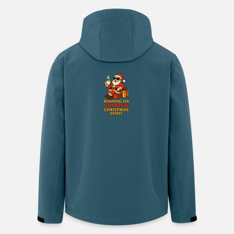 Santa Kaffee Weihnachtsgeist - Recycelte Männer Softshell-Jacke von Stanley/Stella - Dunkles Petrol