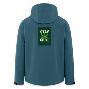 Stay Chill Cannabis Leaf - Men’s Recycled Softshell Jacket by Stanley/Stella - stargazer - Back - AI Model Male 185 light (185cm)