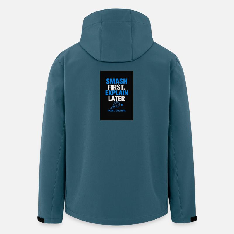 Smash First Explain Later Padel Kultur - Recycelte Männer Softshell-Jacke von Stanley/Stella - Dunkles Petrol