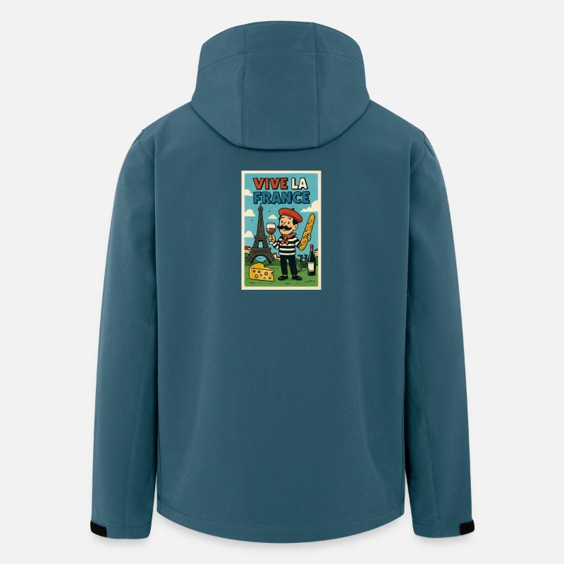 Es lebe Frankreich Retro Gourmet - Recycelte Männer Softshell-Jacke von Stanley/Stella - Dunkles Petrol