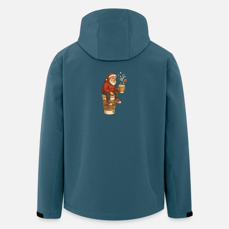 Santa Kaffee Pause Cartoon - Recycelte Männer Softshell-Jacke von Stanley/Stella - Dunkles Petrol