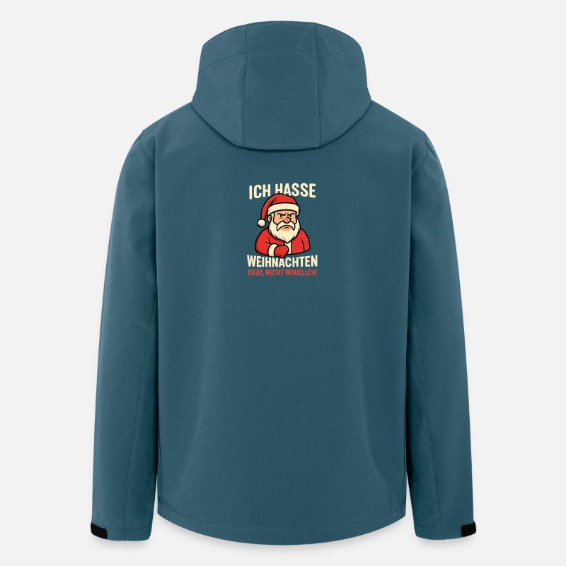 Je déteste le Père Noël - Veste softshell homme en polyester recyclé Stanley/Stella - bleu pétrole foncé