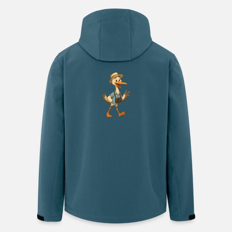 Reisender Storch & Kamera - Recycelte Männer Softshell-Jacke von Stanley/Stella - Dunkles Petrol