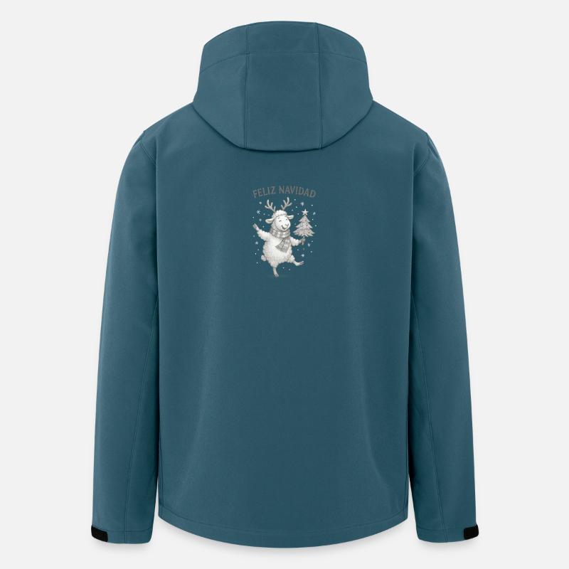 Feliz Navidad Schaf mit Weihnachtsbaum - Recycelte Männer Softshell-Jacke von Stanley/Stella - Dunkles Petrol