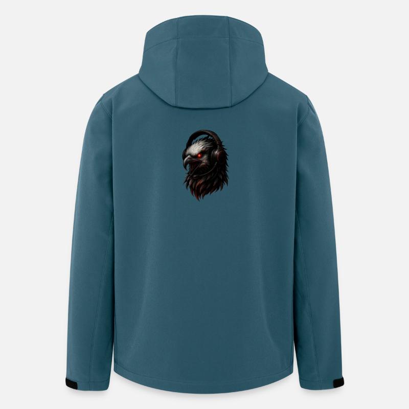 Eagle avec casque de jeu - Veste softshell homme en polyester recyclé Stanley/Stella - bleu pétrole foncé